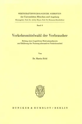Held |  Verkehrsmittelwahl der Verbraucher. | eBook | Sack Fachmedien