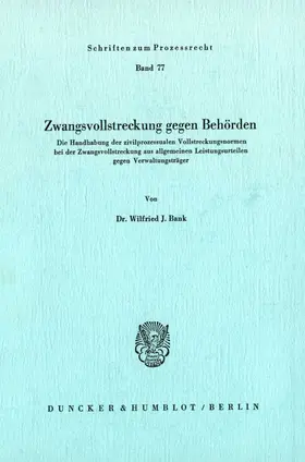 Bank | Zwangsvollstreckung gegen Behörden. | E-Book | www.sack.de
