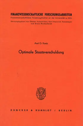 Koetz |  Optimale Staatsverschuldung. | eBook | Sack Fachmedien
