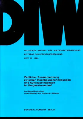 Bartholmai | Zeitlicher Zusammenhang zwischen Hochbaugenehmigungen und Auftragseingängen im Konjunkturverlauf. | E-Book | www.sack.de