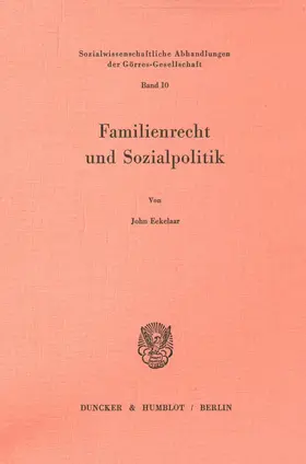Eekelaar |  Familienrecht und Sozialpolitik. | eBook | Sack Fachmedien