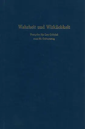 Kampits / Vetter / Pöltner |  Wahrheit und Wirklichkeit. | eBook | Sack Fachmedien