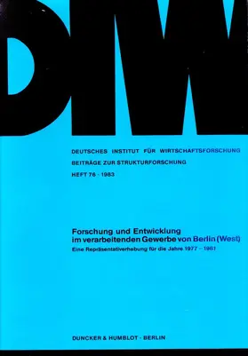 Hornschild |  Forschung und Entwicklung im verarbeitenden Gewerbe von Berlin (West). | eBook | Sack Fachmedien