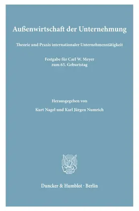 Nagel / Numrich |  Außenwirtschaft der Unternehmung. | eBook | Sack Fachmedien