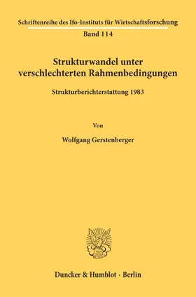 Gerstenberger |  Strukturwandel unter verschlechterten Rahmenbedingungen. | eBook | Sack Fachmedien