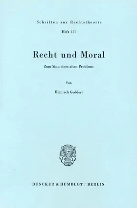 Geddert |  Recht und Moral. | eBook | Sack Fachmedien