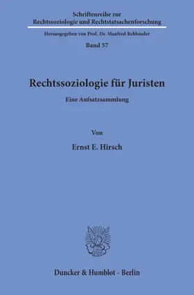 Hirsch |  Rechtssoziologie für Juristen. | eBook | Sack Fachmedien