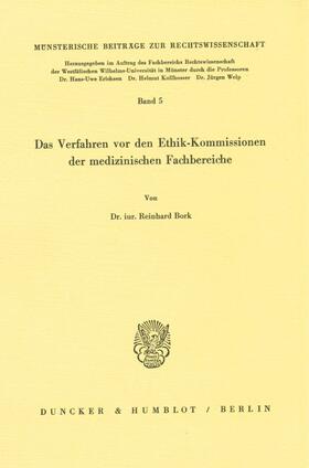 Bork | Das Verfahren vor den Ethik-Kommissionen der medizinischen Fachbereiche. | E-Book | sack.de