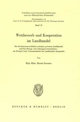 Straaten |  Wettbewerb und Kooperation im Landhandel. | eBook | Sack Fachmedien