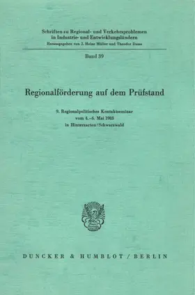 Müller |  Regionalförderung auf dem Prüfstand. | eBook | Sack Fachmedien