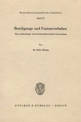 Hörnig |  Beteiligungs- und Fusionsvorhaben. | eBook | Sack Fachmedien