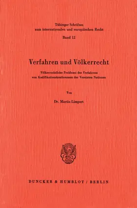 Limpert |  Verfahren und Völkerrecht. | eBook | Sack Fachmedien