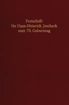 Vogler / Hüne |  Festschrift für Hans-Heinrich Jescheck zum 70. Geburtstag. | eBook | Sack Fachmedien