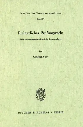 Gusy |  Richterliches Prüfungsrecht. | eBook | Sack Fachmedien