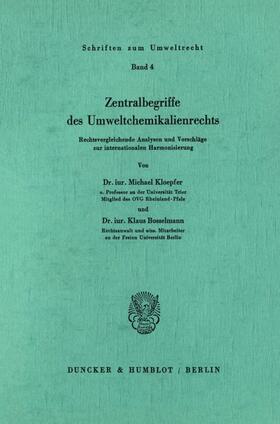 Kloepfer / Bosselmann | Zentralbegriffe des Umweltchemikalienrechts. | E-Book | sack.de
