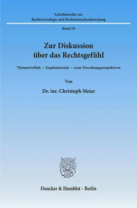 Meier |  Zur Diskussion über das Rechtsgefühl. | eBook | Sack Fachmedien