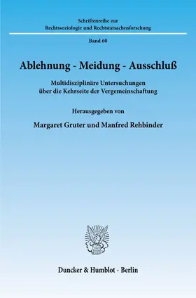 Gruter / Rehbinder |  Ablehnung - Meidung - Ausschluß. | eBook | Sack Fachmedien