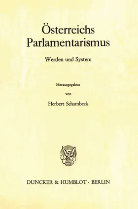 Schambeck |  Österreichs Parlamentarismus. | eBook | Sack Fachmedien