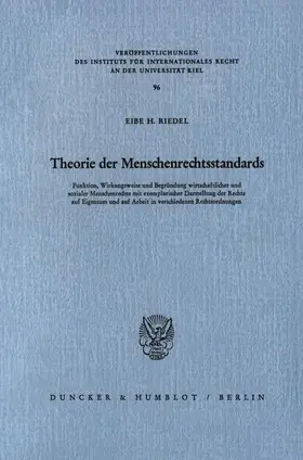 Riedel |  Theorie der Menschenrechtsstandards. | eBook | Sack Fachmedien