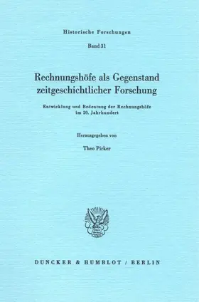 Pirker |  Rechnungshöfe als Gegenstand zeitgeschichtlicher Forschung. | eBook | Sack Fachmedien