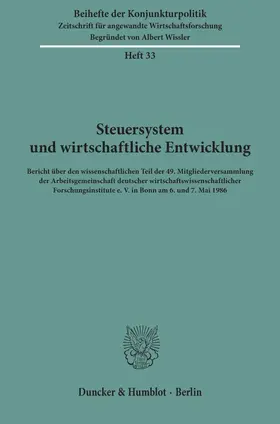  Steuersystem und wirtschaftliche Entwicklung. | eBook | Sack Fachmedien