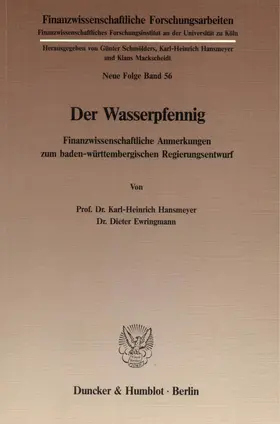 Hansmeyer / Ewringmann |  Der Wasserpfennig. | eBook | Sack Fachmedien