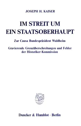 Kaiser |  Im Streit um ein Staatsoberhaupt. | eBook | Sack Fachmedien
