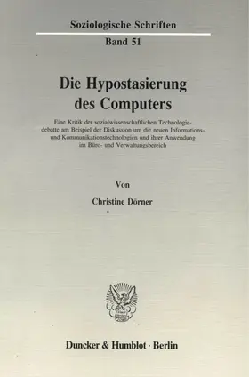 Dörner |  Die Hypostasierung des Computers. | eBook | Sack Fachmedien