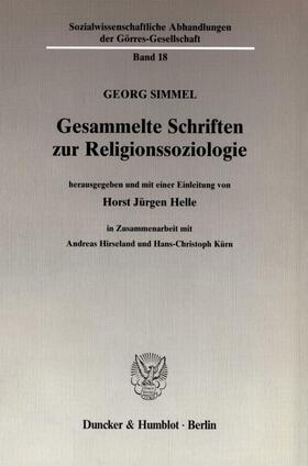 Helle / Simmel / Kürn | Gesammelte Schriften zur Religionssoziologie. | E-Book | sack.de