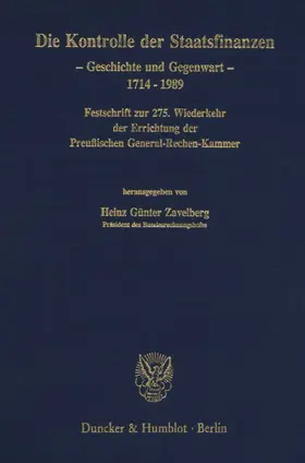 Zavelberg |  Die Kontrolle der Staatsfinanzen. | eBook | Sack Fachmedien