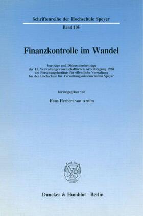 Arnim |  Finanzkontrolle im Wandel. | eBook | Sack Fachmedien
