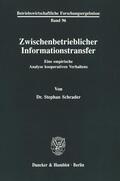 Schrader |  Zwischenbetrieblicher Informationstransfer. | eBook | Sack Fachmedien