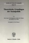 Thiemeyer |  Theoretische Grundlagen der Sozialpolitik (I). | eBook | Sack Fachmedien