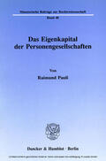 Pauli |  Das Eigenkapital der Personengesellschaften. | eBook | Sack Fachmedien