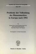 Kantzenbach |  Probleme der Vollendung des Binnenmarktes in Europa nach 1992. | eBook | Sack Fachmedien