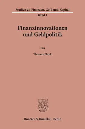Blank |  Finanzinnovationen und Geldpolitik. | eBook | Sack Fachmedien
