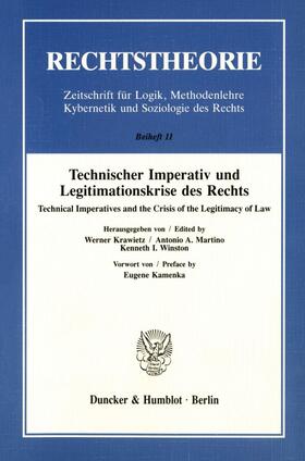 Krawietz / Winston / Martino | Technischer Imperativ und Legitimationskrise des Rechts. | E-Book | sack.de