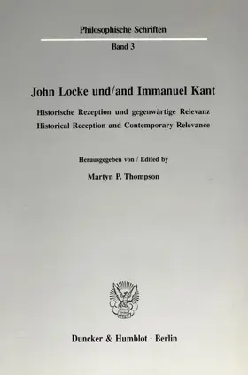 Thompson |  John Locke und - and Immanuel Kant. | eBook | Sack Fachmedien