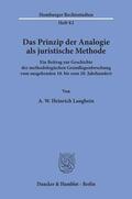 Langhein |  Das Prinzip der Analogie als juristische Methode. | eBook | Sack Fachmedien