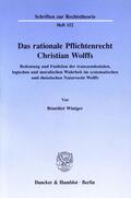 Winiger |  Das rationale Pflichtenrecht Christian Wolffs. | eBook | Sack Fachmedien