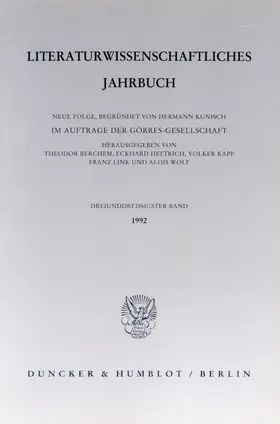 Berchem / Wolf / Heftrich |  Literaturwissenschaftliches Jahrbuch. | eBook | Sack Fachmedien