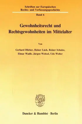 Dilcher / Wolter / Lück |  Gewohnheitsrecht und Rechtsgewohnheiten im Mittelalter. | eBook | Sack Fachmedien