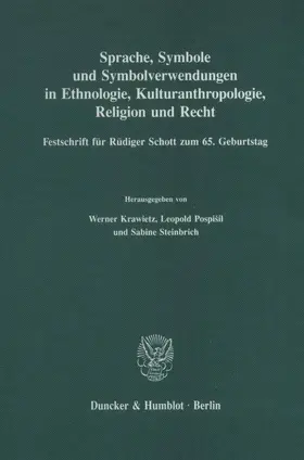 Krawietz / Steinbrich / Pospišil | Sprache, Symbole und Symbolverwendungen in Ethnologie, Kulturanthropologie, Religion und Recht. | E-Book | sack.de
