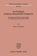 Frambach |  Die Evolution moderner ökonomischer Kategorien. | eBook | Sack Fachmedien