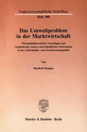 Kemper | Das Umweltproblem in der Marktwirtschaft. | E-Book | www.sack.de