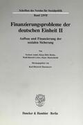 Hansmeyer |  Finanzierungsprobleme der deutschen Einheit II. | eBook | Sack Fachmedien