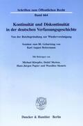 Kloepfer / Skouris / Merten |  Kontinuität und Diskontinuität in der deutschen Verfassungsgeschichte. | eBook | Sack Fachmedien