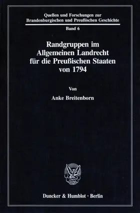 Breitenborn |  Randgruppen im Allgemeinen Landrecht für die Preußischen Staaten von 1794. | eBook | Sack Fachmedien