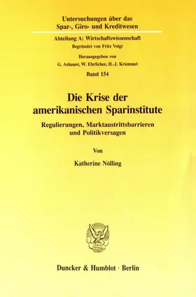 Nölling |  Die Krise der amerikanischen Sparinstitute. | eBook | Sack Fachmedien