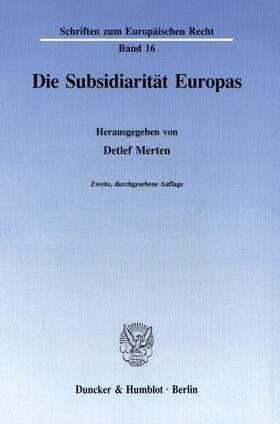 Merten | Die Subsidiarität Europas. | E-Book | sack.de